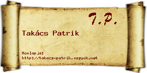 Takács Patrik névjegykártya
