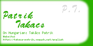patrik takacs business card